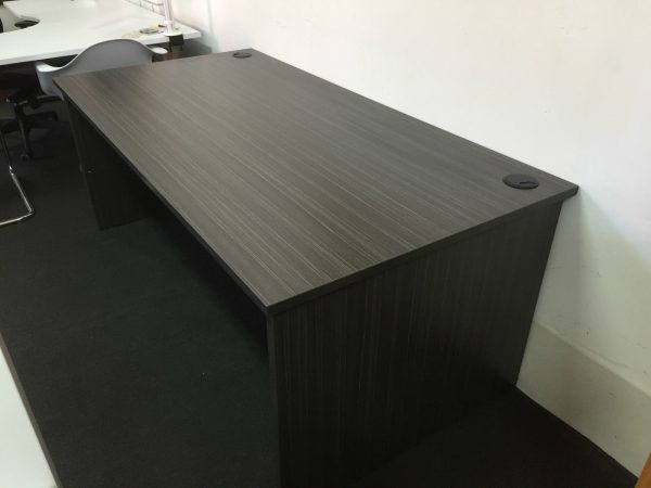 Open Slab End Desk 1800 x 900 - Blackened Linewood Open Slab End Desk 1800 x 900 - Blackened Linewood