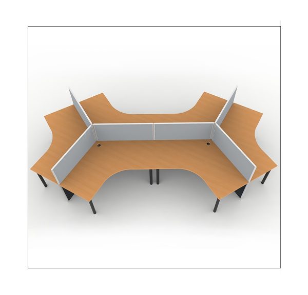 Rapid Workstation 120 Degree 6 Person Pod 