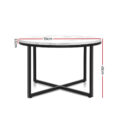 Cross Bar Round Coffee Table 700