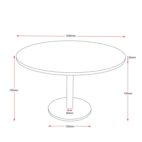 Rapid Flat Disc Round Meeting Table 1200 BW Rapid Flat Disc Round Meeting Table 1200 BW