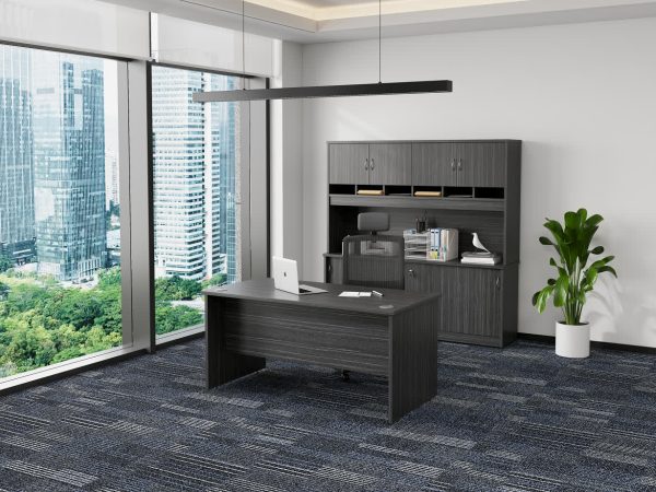 Open Slab End Desk 1800 x 750 - Tawny Linewood Open Slab End Desk 1800 x 750 - Tawny Linewood