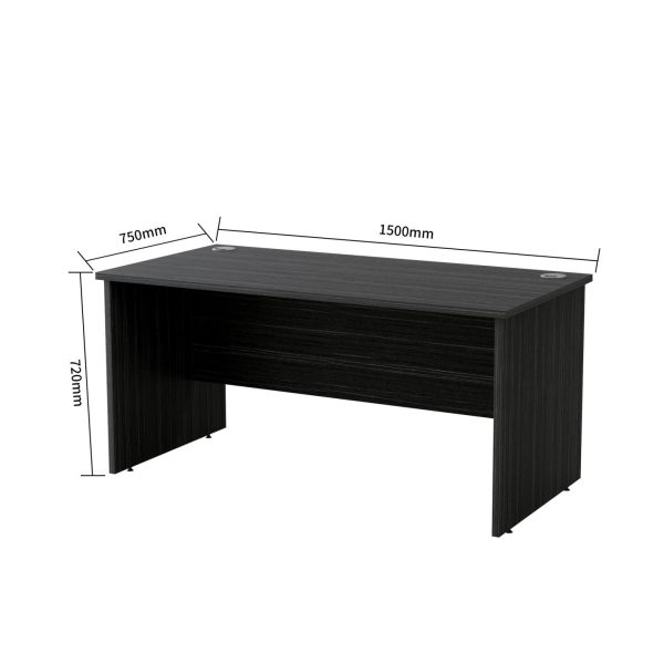 Open Slab End Desk 1500 x 750 - Blackened Linewood Open Slab End Desk 1500 x 750 - Blackened Linewood