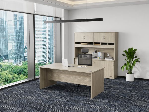 Open Slab End Desk 1800 x 900 - Tawny Linewood