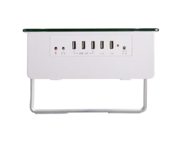 Glass Monitor Riser With USB Multimedia port Glass Monitor Riser With USB Multimedia port