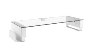 Glass Monitor Riser With USB Multimedia port