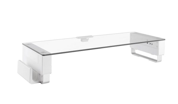 Glass Monitor Riser With USB Multimedia port Glass Monitor Riser With USB Multimedia port