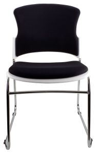 Eve Visitor Chair Black and White – Check Stock* Eve Visitor Chair Black and White - Check Stock*