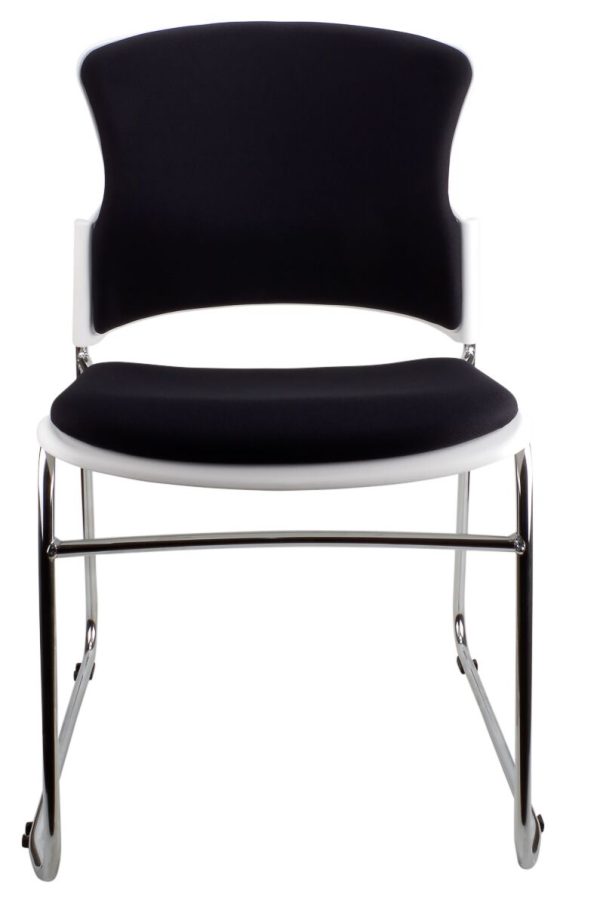 Eve Visitor Chair Black and White - Check Stock* Eve Visitor Chair Black and White - Check Stock*