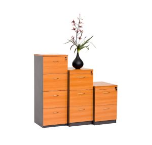 3 Drawer Filing Cabinet Cherry - 3 Colours
