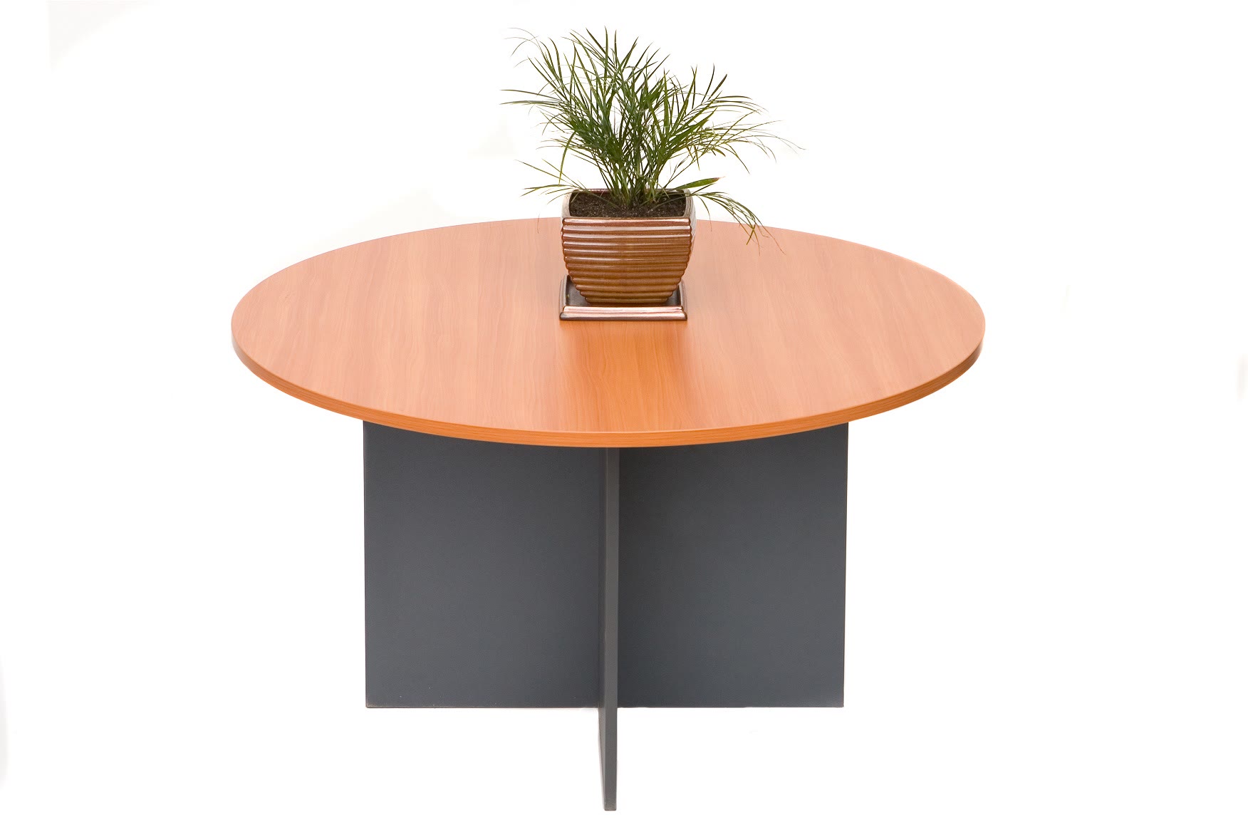 Round Meeting Table 1200 with Cross Base - 5 Colours