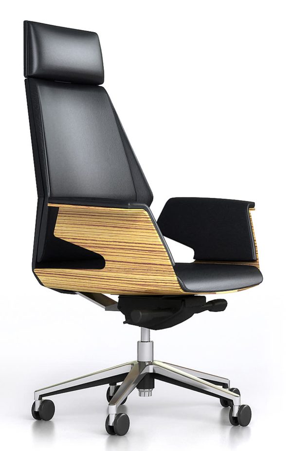 Executor V Zebrano Leather Chair 