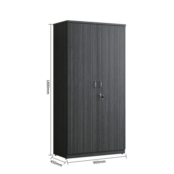 Full Door Storage Cupboard 1800H - Blackened Linewood