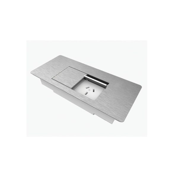 Flip in Desk Power Module 2 GPO - Silver
