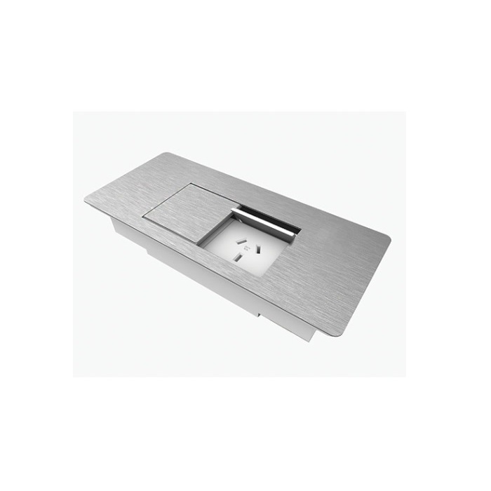 Flip in Desk Power Module 2 GPO - Silver