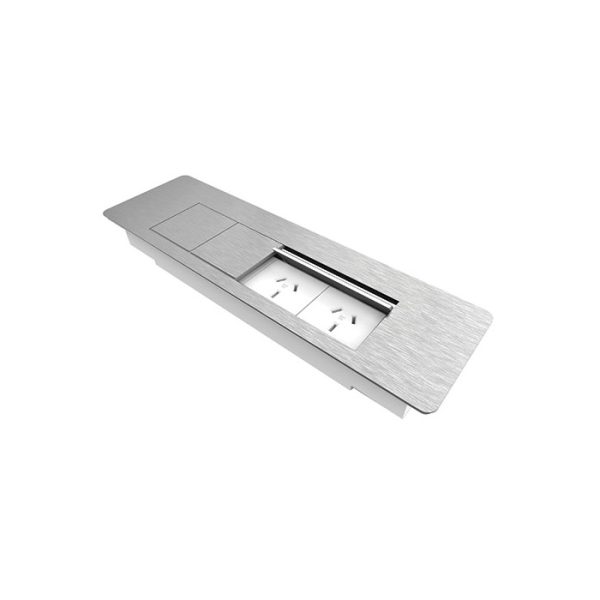 Flip in Desk Power Module 4 GPO - Silver