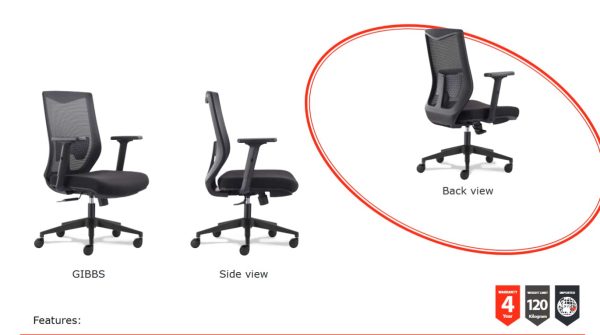 Gibbs Upgraded Mesh Back Chair 