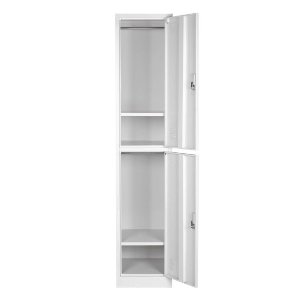 Zip 2 Door Metal Storage Locker - 2 Colours Zip 2 Door Metal Storage Locker - 2 Colours