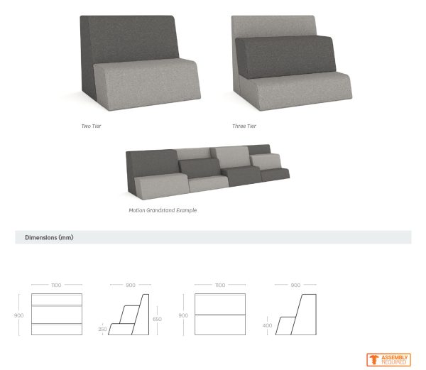 Motion Grandstand 90 degree 2 Tier