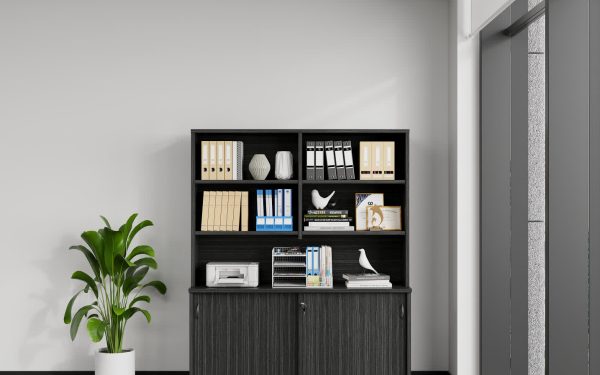 Desk Hutch 1500 - Blackened Linewood Desk Hutch 1500 - Blackened Linewood