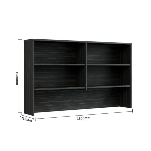 Desk Hutch 1800 - Blackened Linewood 