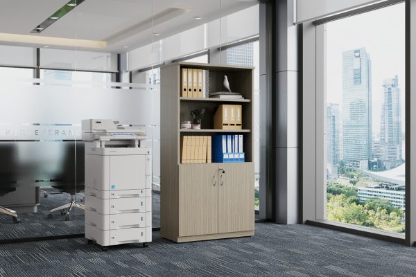 Half Door Stationery Cupboard - Tawny Linewood Half Door Stationery Cupboard - Tawny Linewood