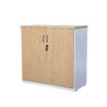 Counter Height Hinge Door Cupboard 900H - Oak Over White