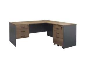 Premium Walnut Fixed Pedestal 3 Drawers Regal - 3 Colours