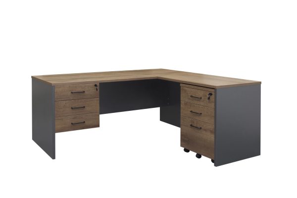 Premium Walnut Fixed Pedestal 3 Drawers Regal - 3 Colours Premium Walnut Fixed Pedestal 3 Drawers Regal - 3 Colours