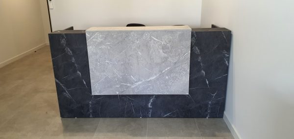 Opal L Shape Reception Counter Marble Look 2100