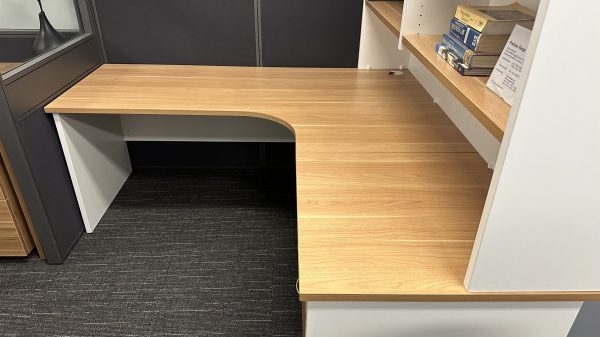 Premium 2 Piece Radial Corner Workstation 1800 - Virginia Walnut