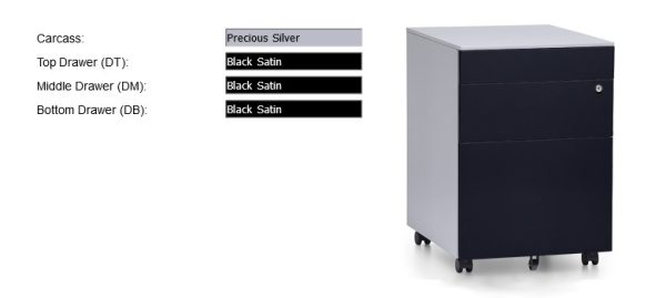 Multi Colour Metal Mobile Pedestal with Lock