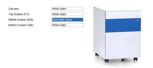 Multi Colour Metal Mobile Pedestal with Lock - Many Colours