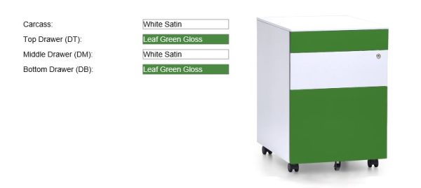 Multi Colour Metal Mobile Pedestal with Lock - Many Colours