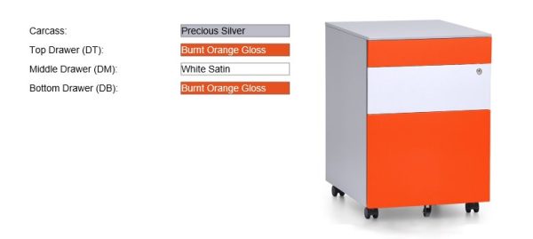 Multi Colour Metal Mobile Pedestal with Lock