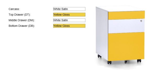 Multi Colour Metal Mobile Pedestal with Lock