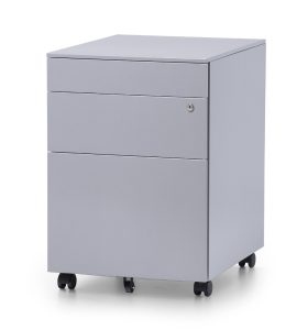 Metal Mobile Pedestal with Lock - Silver 390W