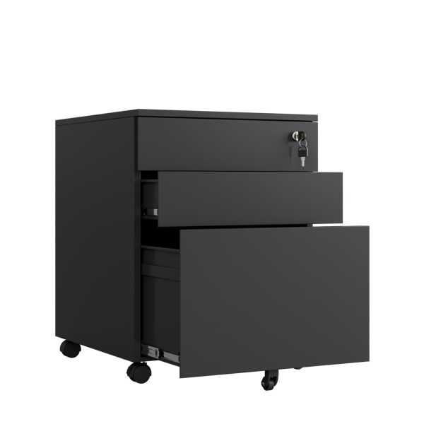 Max Larger Metal Mobile Pedestal 3 Drawers - 2 Colours