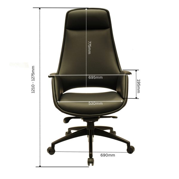 Lawson High Back Executive Chair - Black Leather Lawson High Back Executive Chair - Black Leather