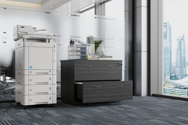 2 Drawers Lateral Filing Cabinet - Blackened Linewood 2 Drawers Lateral Filing Cabinet - Blackened Linewood