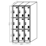 Zip 9 Door Metal Storage Locker - Pad Latch