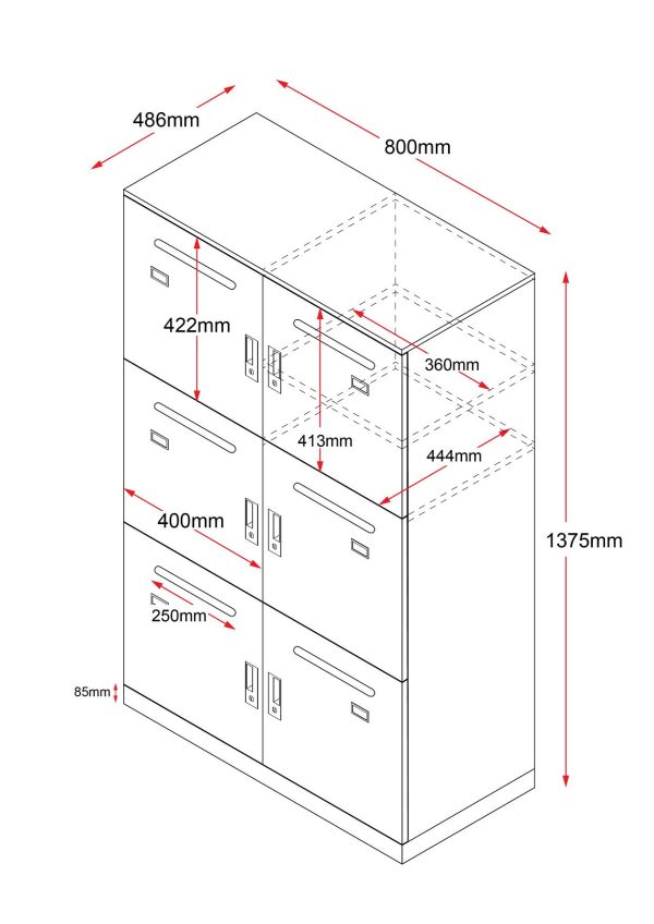 Go Mail Slot Office Locker Unit 6 Doors Go Mail Slot Office Locker Unit 6 Doors