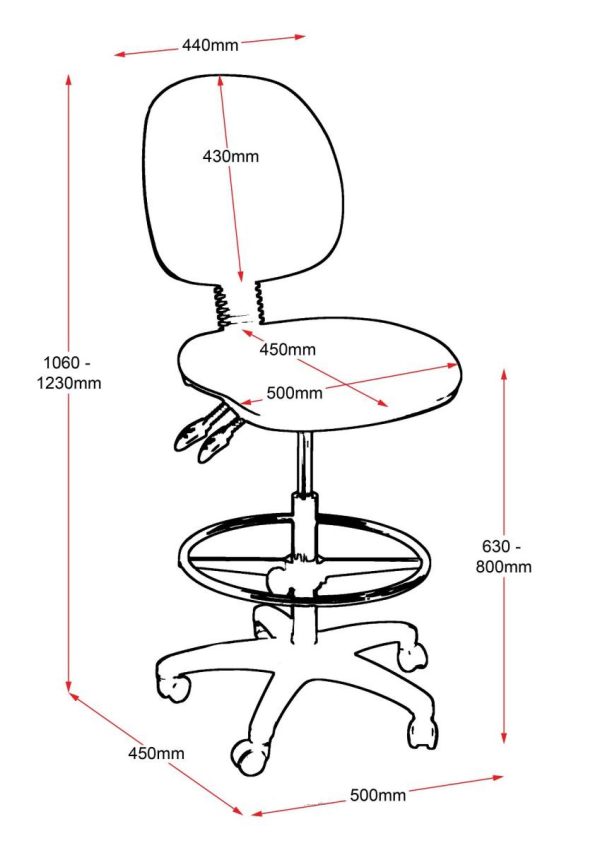 Eco Dell Medium Back Drafting Chair