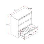 Go Heavy Duty Lateral Filing Cabinet 3 Drawer - 2 Colours