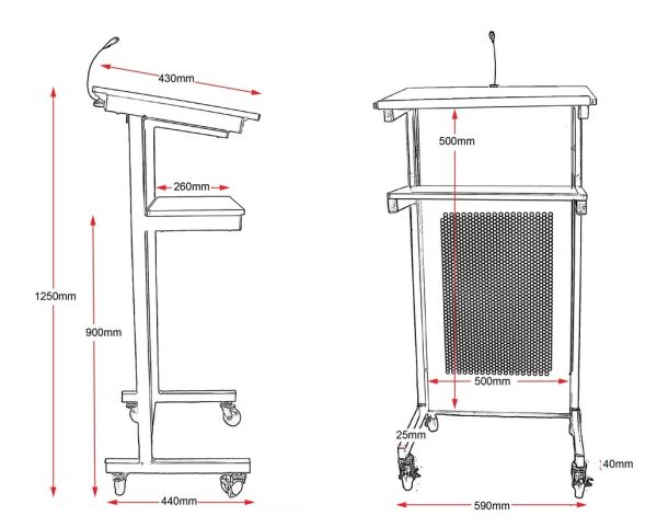 Metal Lectern with Shelf Metal Lectern with Shelf