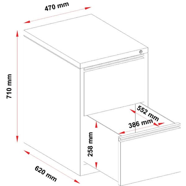 Mercury Vertical Metal Filing Cabinet 2 Drawer 