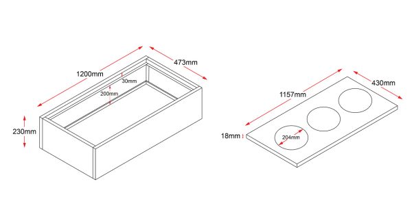Go Tambour Planter box - 1200W