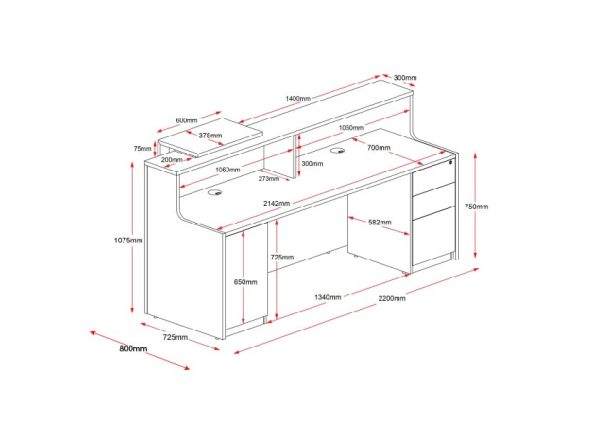 Urban Mason Reception Counter - 2200W Urban Mason Reception Counter - 2200W