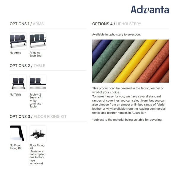 Linear Upholstered 3 or 4 Beam Seating Linear Upholstered 3 or 4 Beam Seating