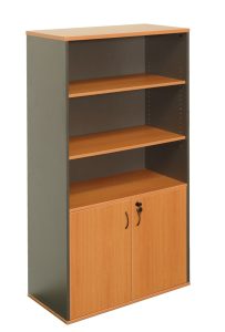 Half Door Stationery Cupboard with Lock - Natural OAK