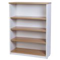 Small Open Bookcase 900H - Oak over White 